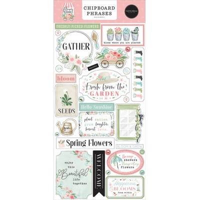 Carta Bella Flower Garden Sticker - Chipboard Phrases